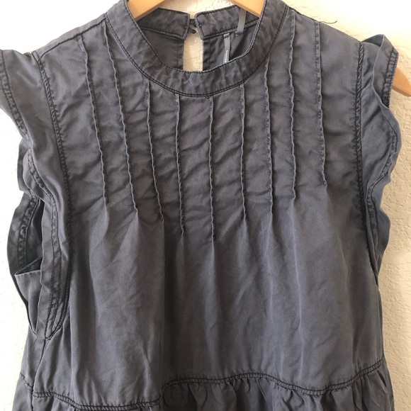 Anthropologie Jenee Tiered Tunic Mini Dress in Gray - Size Medium - Picture 3 of 9